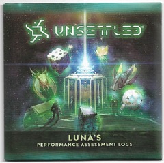 Unsettled: Luna's Performance Assessement Logs expansion board game orange nebula